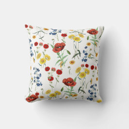 Niedliche Vintage Blume Mohn Daisy Muster Kissen