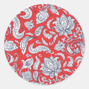 Niedliche Vintage Blume Runder Aufkleber