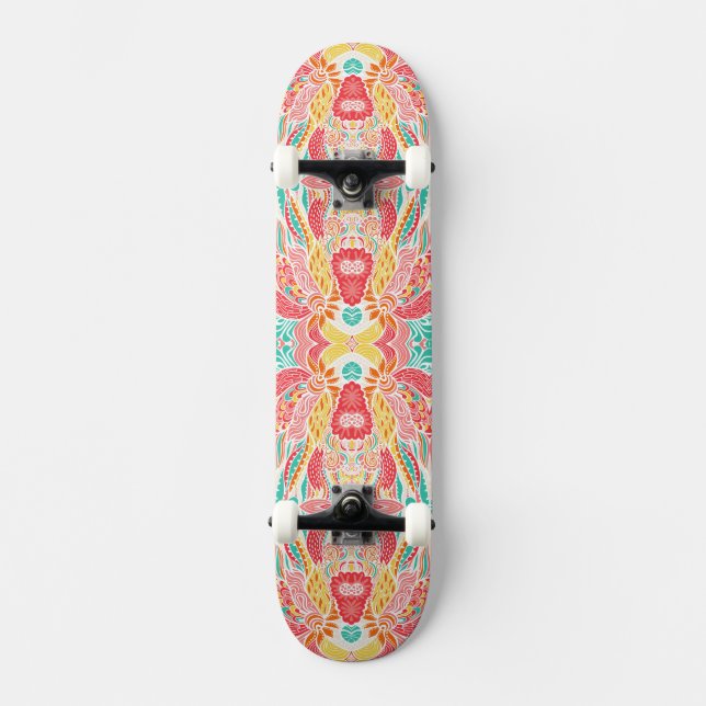 Niedliche Vintage Blume Skateboard (Vorderseite)