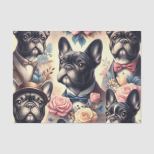 Niedliche Vintage Bulldogmalt Seidenpapier