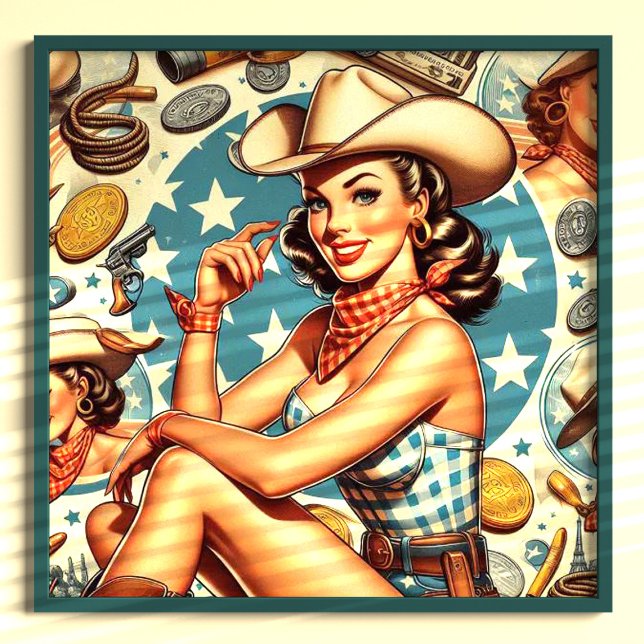Niedliche Vintage Cowgirl Poster (Von Creator hochgeladen)