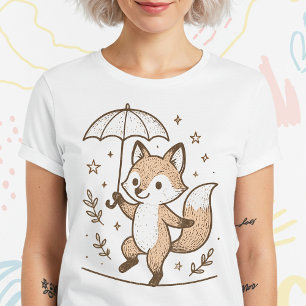 Niedliche Vintage Fox-Illustration T-Shirt