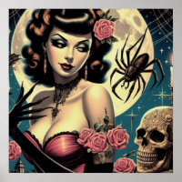 Niedliche Vintage Goth Girl
