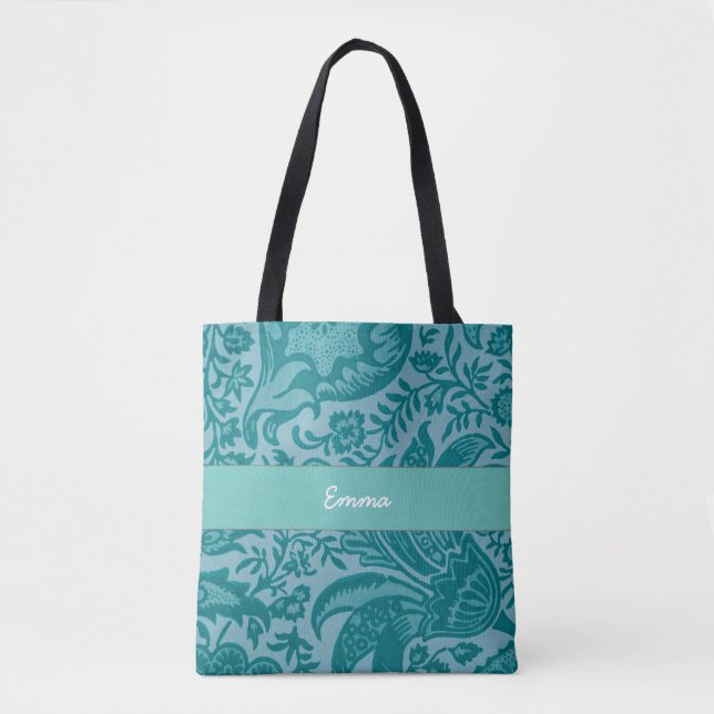 Niedliche Vintage Grünblütenpflanze Tasche (Vorderseite)