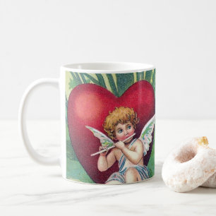 Niedliche Vintage Herzklopfe Kaffeetasse