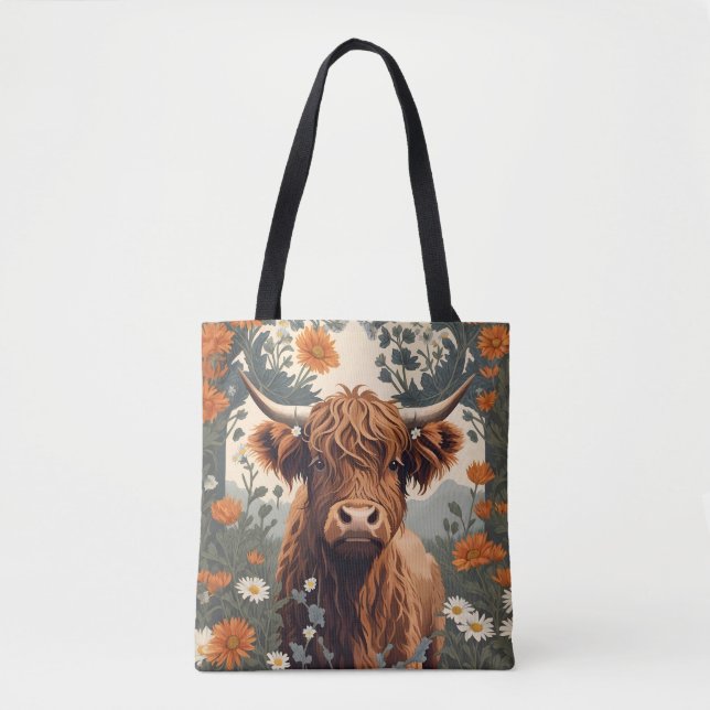 Niedliche Vintage Hochlandkuh Tasche (Vorderseite)