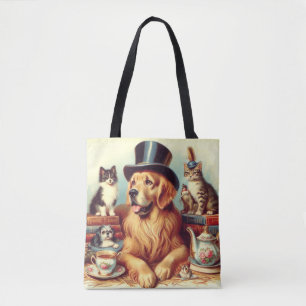 Niedliche Vintage Hundemalerei Tasche