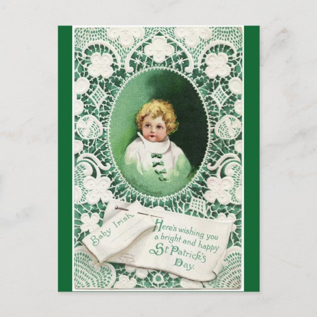 Niedliche Vintage irische Baby Postkarte (Vorderseite)