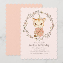 Niedliche Vintage Katzen Mädchen zum Geburtstag Ei