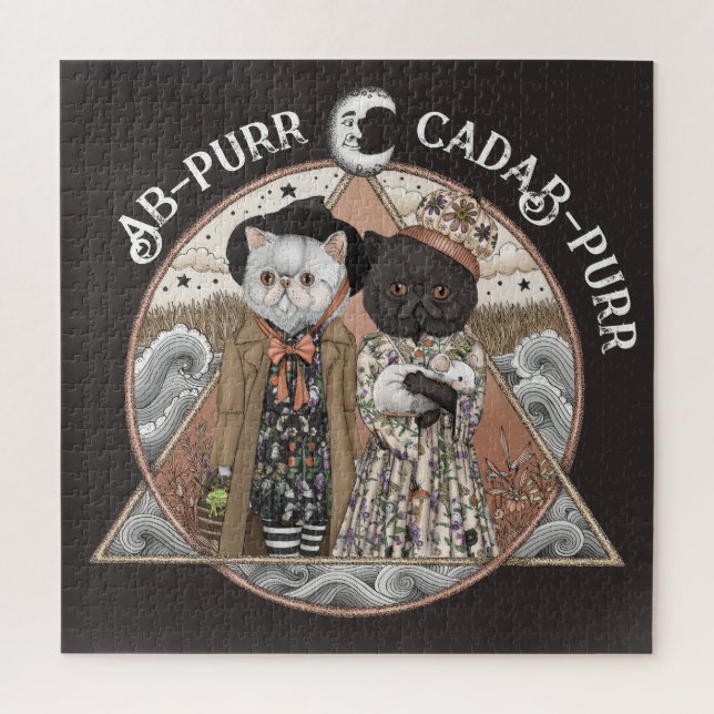 Niedliche Vintage Kernkatzenhexen Halloween (Vertikal)