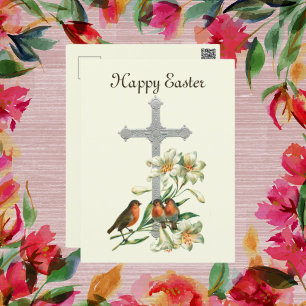 niedliche Vintage Kreuzvögel OsterOstern Feiertagspostkarte