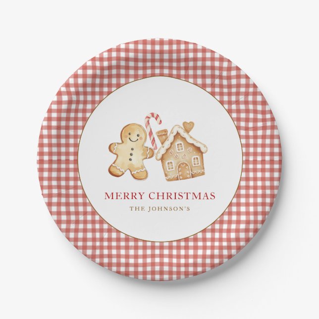 Niedliche Vintage Lebkuchen Pappteller (Vorderseite)