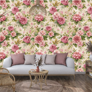 Niedliche Vintage Luxuries Floral Ephemera Tapete