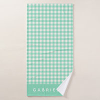 Niedliche Vintage Minze Green Gingham Kariert Pers