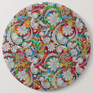 Niedliche Vintage Paisley-Muster Button