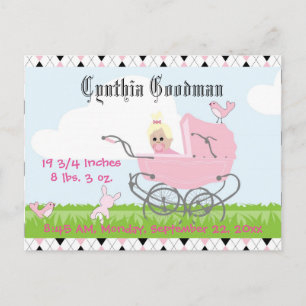 Niedliche Vintage Pink-Baby-Tragetusche Postkarte