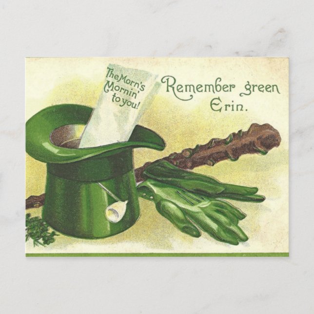 niedliche Vintage Postkarte des St. Patrick's Day (Vorderseite)