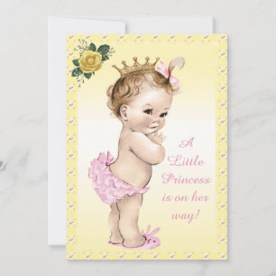 Niedliche Vintage Princess Rose Babydusche Einladung