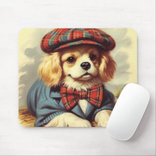 Niedliche Vintage Puppy-Malerei Mousepad