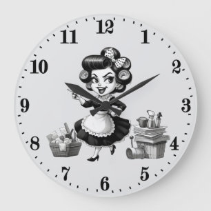 Niedliche Vintage Reinigung Große Wanduhr