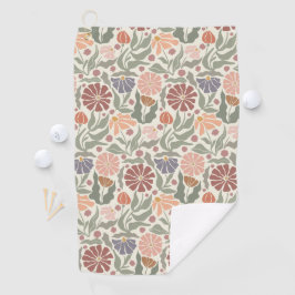 Niedliche Vintage Retro-Blume Golfhandtuch