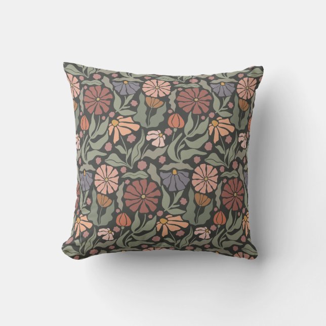 Niedliche Vintage Retro-Blume Kissen (Vorderseite)