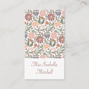Niedliche Vintage Retro-Blume - Visitenkarte