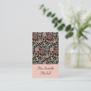Niedliche Vintage Retro-Blume - Visitenkarte
