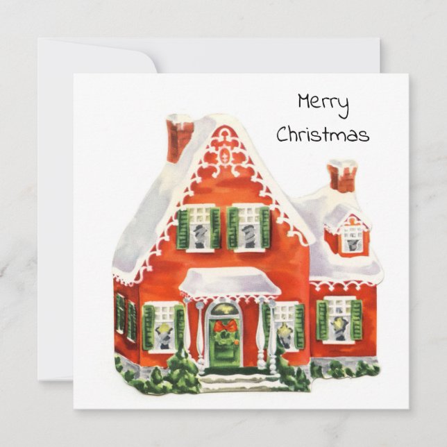 Niedliche Vintage Retro Frohe Weihnachten Winter H (Vorderseite)