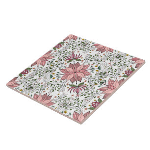 Niedliche Vintage Rosa Blumendächer Fliese