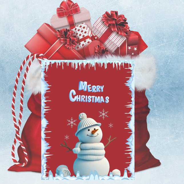 Niedliche Vintage Snowman Frosty Cheday Card Mitteilungskarte (Von Creator hochgeladen)