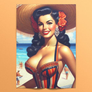 Niedliche Vintage Sommermädchen Seidenpapier