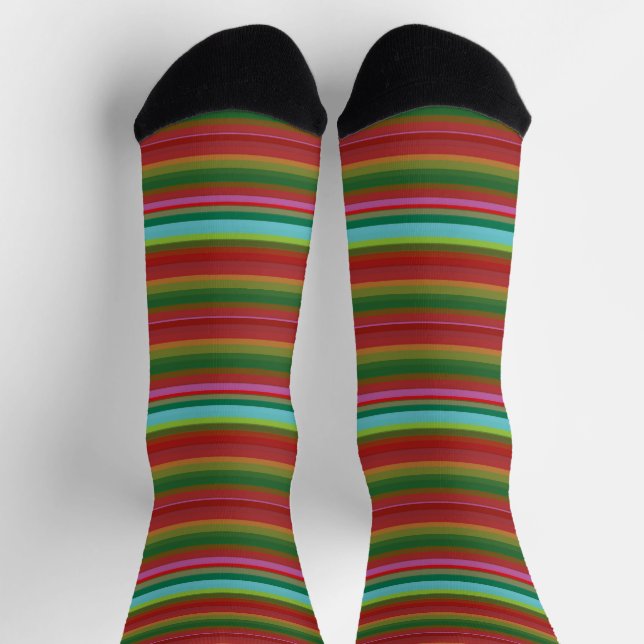 Niedliche Vintage Streifen Socken (Oben)