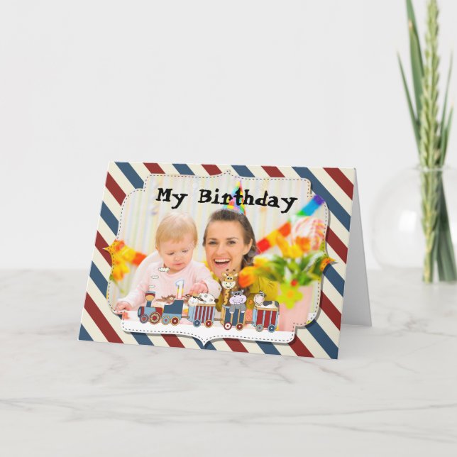 Niedliche Vintage Tierschulung Kinder Geburtstag Karte (Vorderseite)