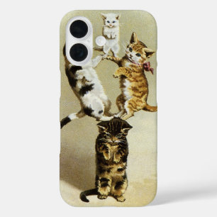 Niedliche Vintage Viktorianische Katzen Kätzchen s iPhone 16 Hülle