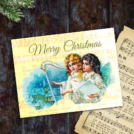 Niedliche Vintage Viktorianische WeihnachtsAngeln  Postkarte