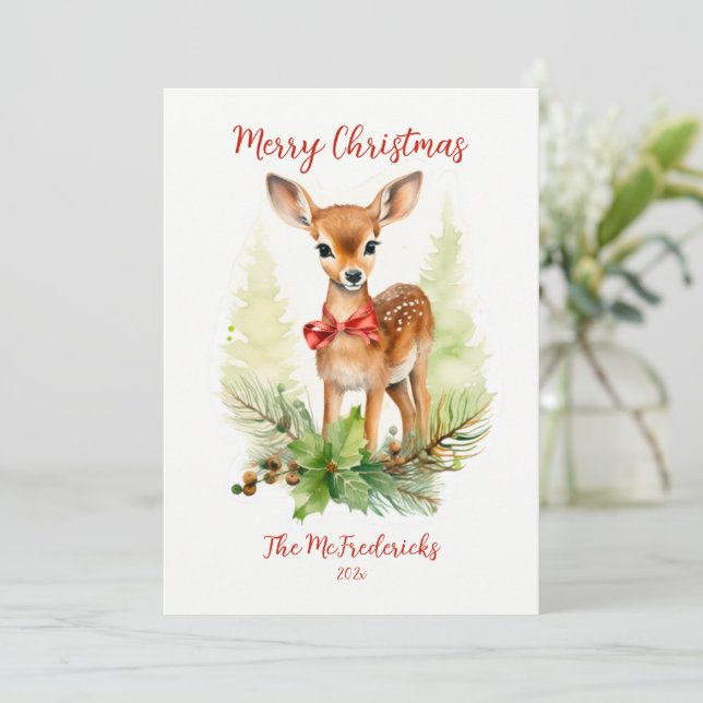 Niedliche Vintage Weihnachtsfeier Feiertagskarte (Stehend Vorderseite)