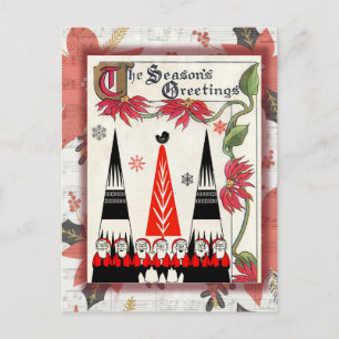 Niedliche Vintage Weihnachtsgrüße Postkarte