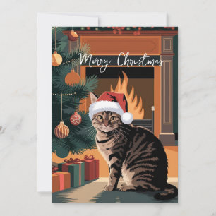 niedliche Vintage Weihnachtskarte Feiertagskarte