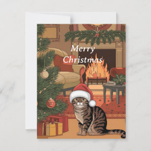 niedliche Vintage Weihnachtskarte Feiertagskarte