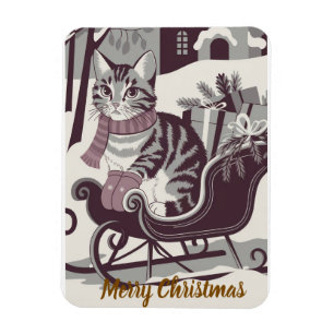 niedliche Vintage Weihnachtskarte Magnet