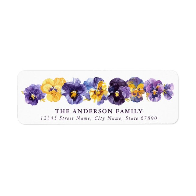 Niedliche Violett-Blume Rücksendeadressen-Aufklebe (Vorne)