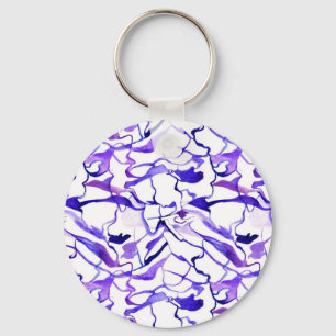 Niedliche violette Aquarellmuster abstrakte Linien Schlüsselanhänger