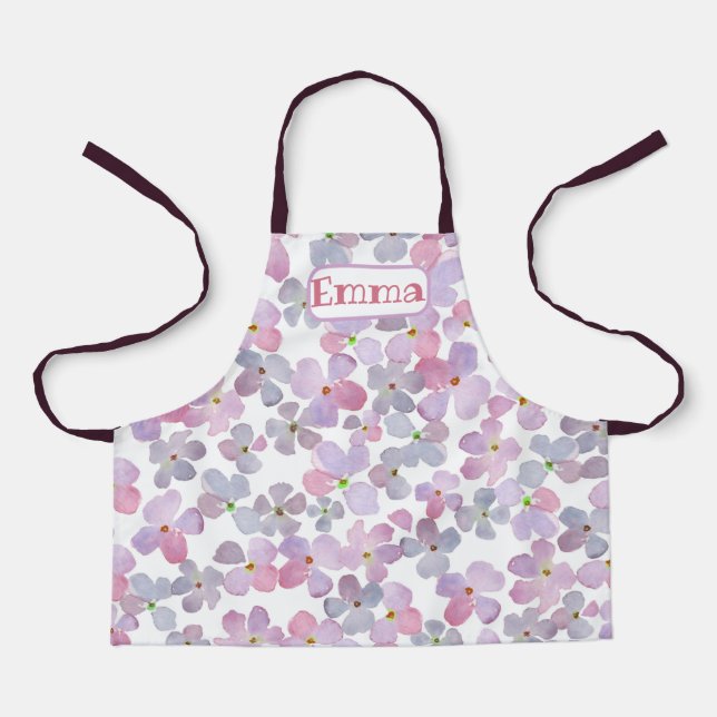Niedliche violette Blumen - All-over-Print-Schürze Schürze (Vorderseite)