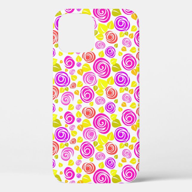 Niedliche violette Frühlingsmuster Rose Case-Mate iPhone Hülle (Rückseite)