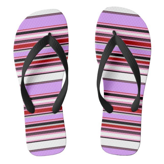 Niedliche violette Streifen Flip Flops (Fußbett)