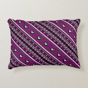 Niedliche violette ukrainische Muster Zierkissen