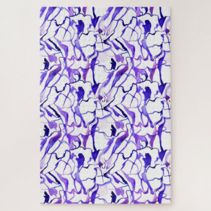 Niedliche violette Wasserfarbe abstrakte Linien Mu