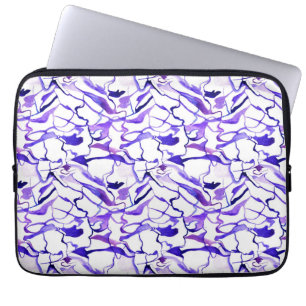 Niedliche violette Wasserfarbe abstrakte Linien Mu Laptopschutzhülle