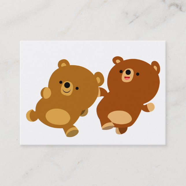 Niedliche Visitenkarte für Cartoon Bears (Vorderseite)
